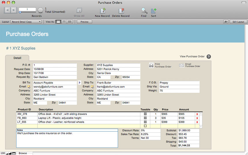 Filemaker Pro Invoice Templates
