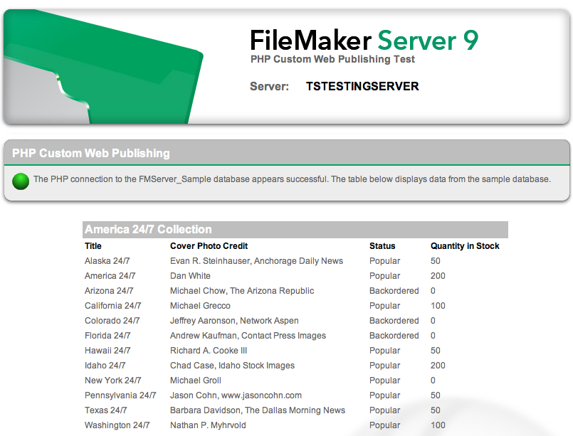 Web Publishing with PHP and FileMaker 9 